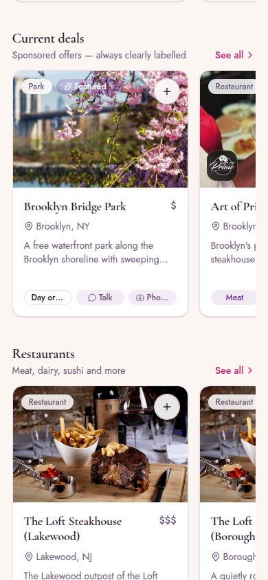 The Current deals row on The Dating List